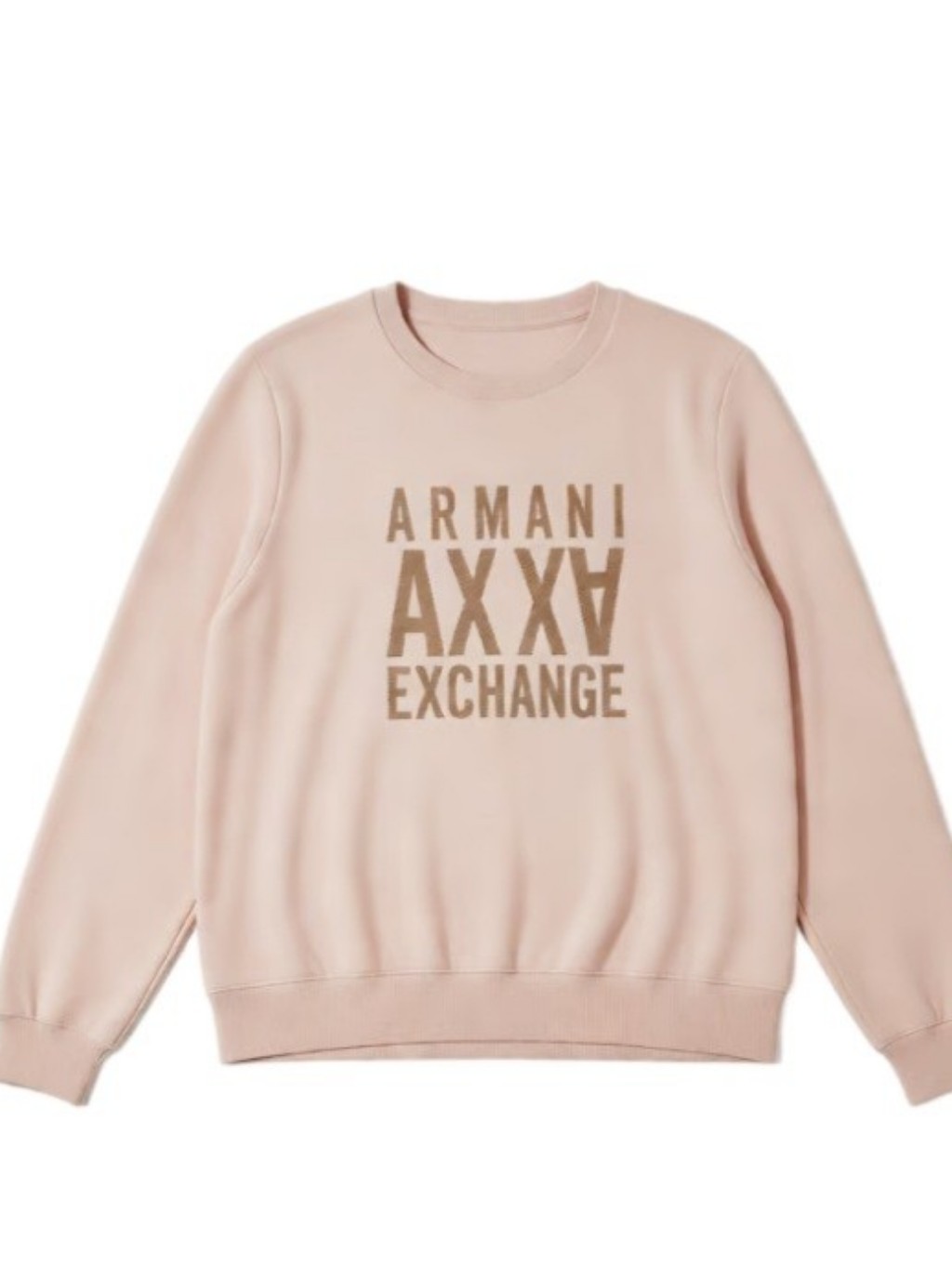 Armani Exchange Women's Pink Logo Crewneck Sweatshirt
